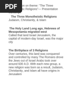 Monotheistic Religions Comparison Table | PDF | Monotheism | God