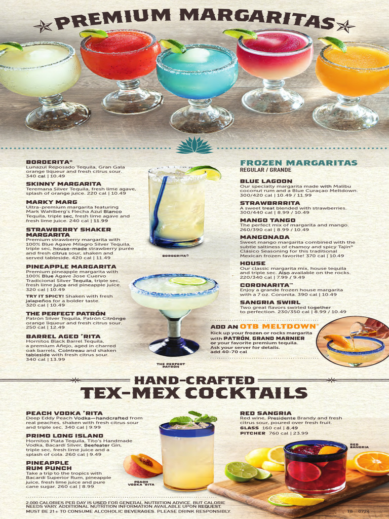 Tex-Mex Cocktail Menu Highlights | PDF | Burrito | Foods