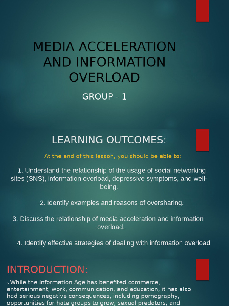 Media Acceleration and Information Overload | PDF | Social Media ...