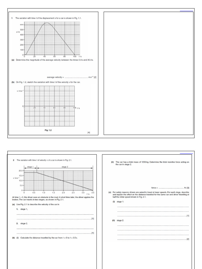 AS Physics Kinematics Chapter 2 | PDF | Physics