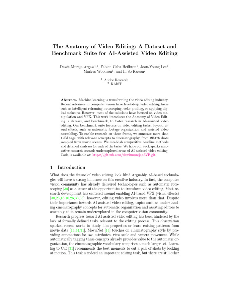 The Anatomy of Video Editing: A Dataset and Benchmark Suite For AI ...