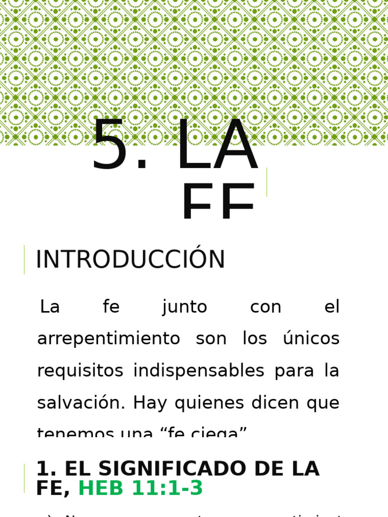 La Importancia y Naturaleza de la Fe | PDF | Jesús | Salvación