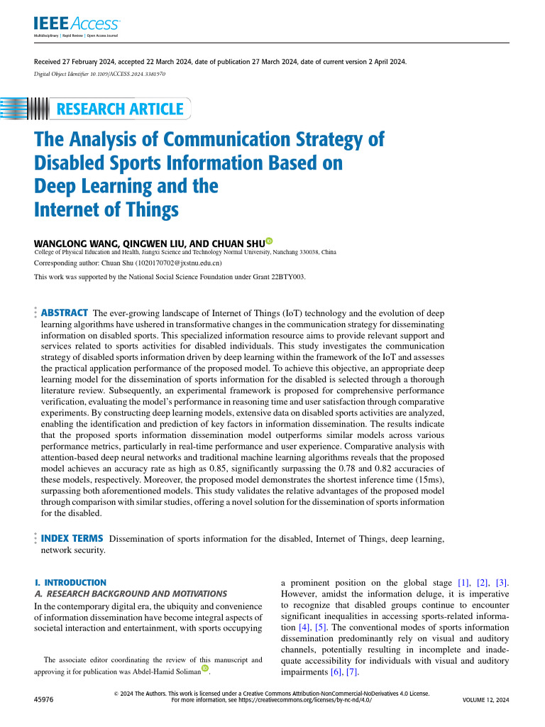 Deep Learning for Disabled Sports Info | PDF | Deep Learning | Internet ...