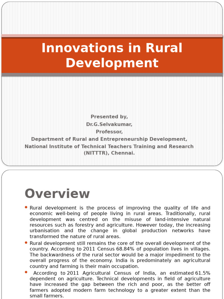 Innovations in Rural Development Strategies | PDF | Organic Farming ...