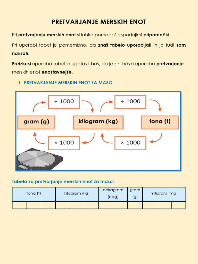 Pretvarjanje Merskih Enot | PDF