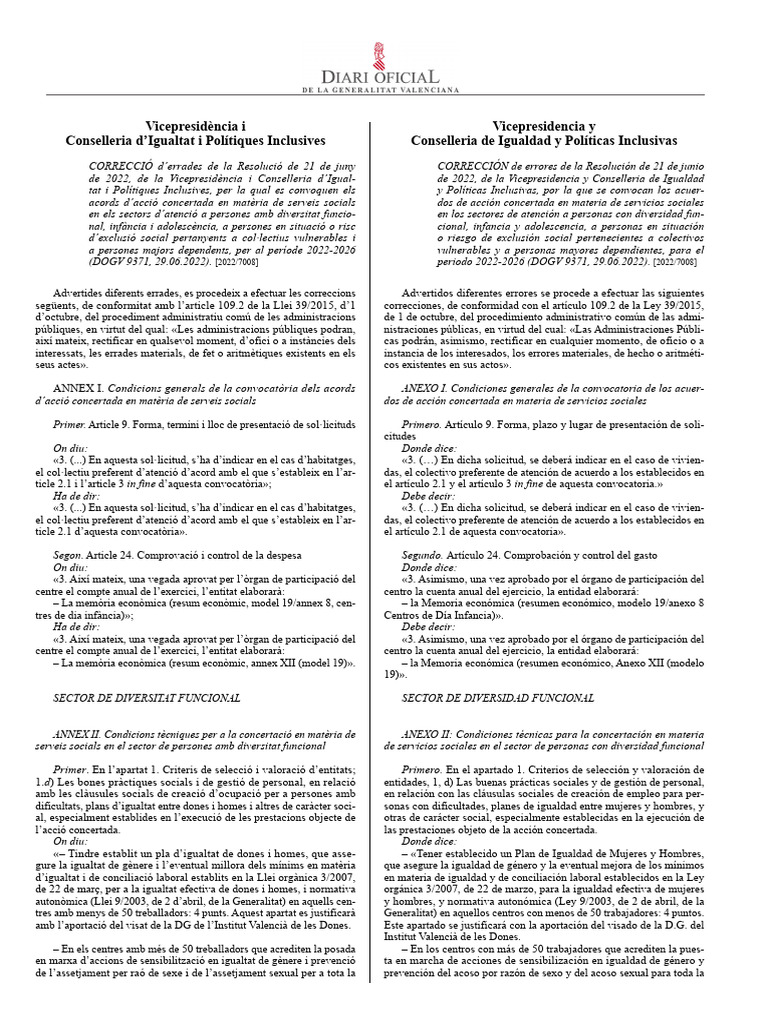 Corrección Errores Publicada DOGV | PDF