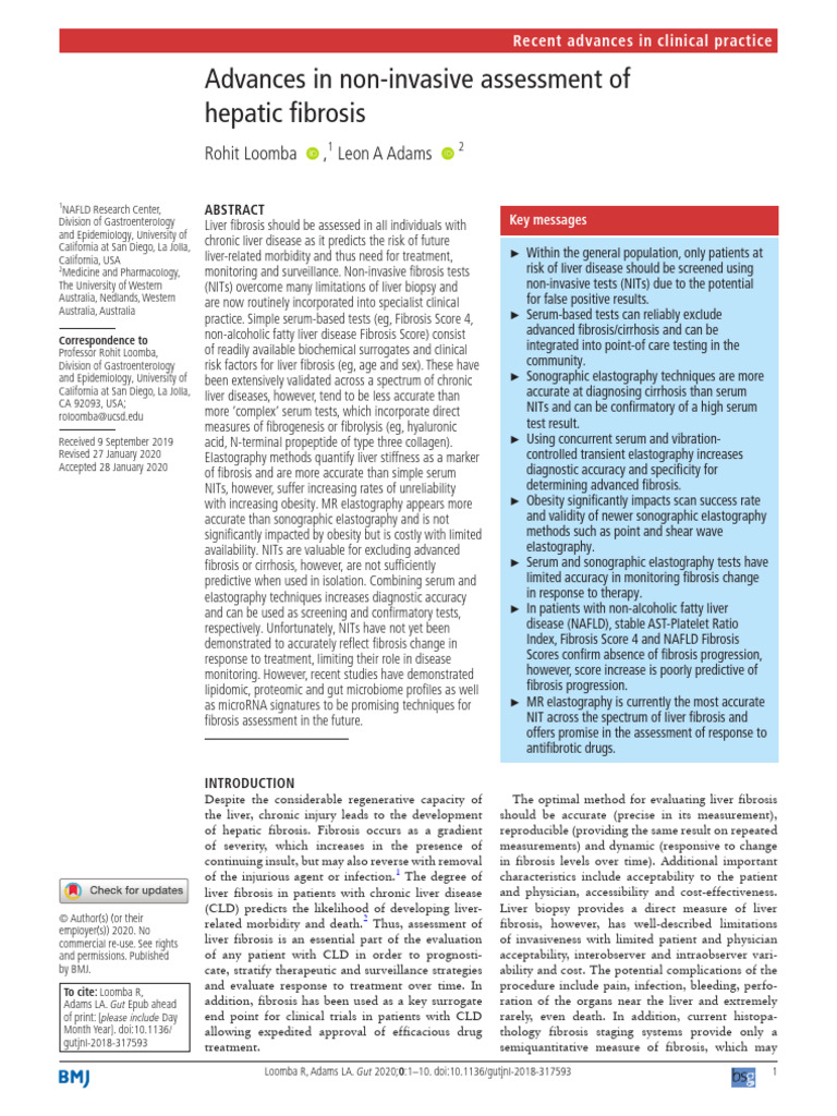 Non-Invasive Liver Fibrosis Assessment | PDF | Cirrhosis | Medical ...