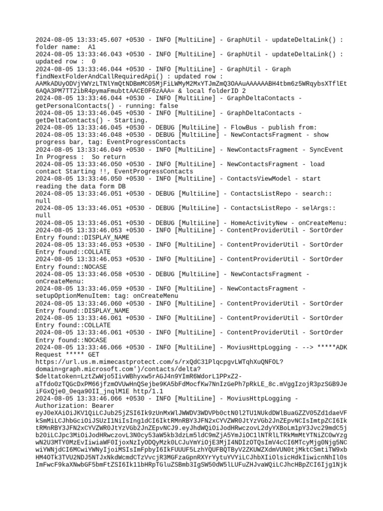 Delta Link Update and Contact Sync Logs | PDF | Software Engineering ...