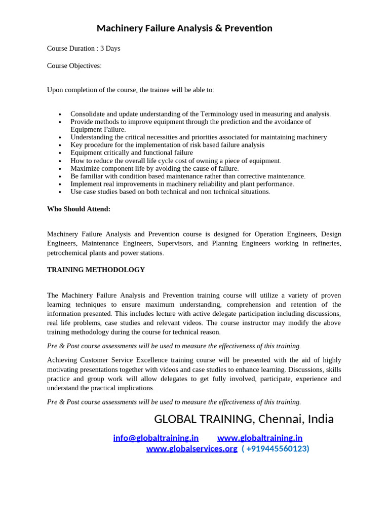 Machinery Failure Analysis Training | PDF | Reliability Engineering ...