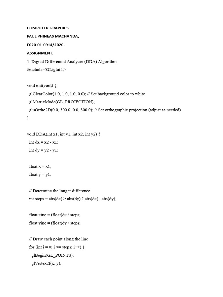 Computer Graphics Assignment | PDF | Software Engineering | Graphics