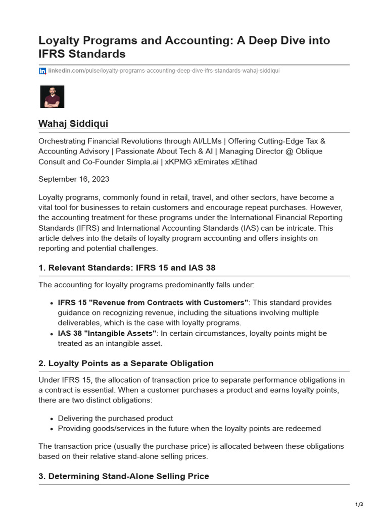 Accounting for Loyalty Programs under IFRS | PDF | International ...