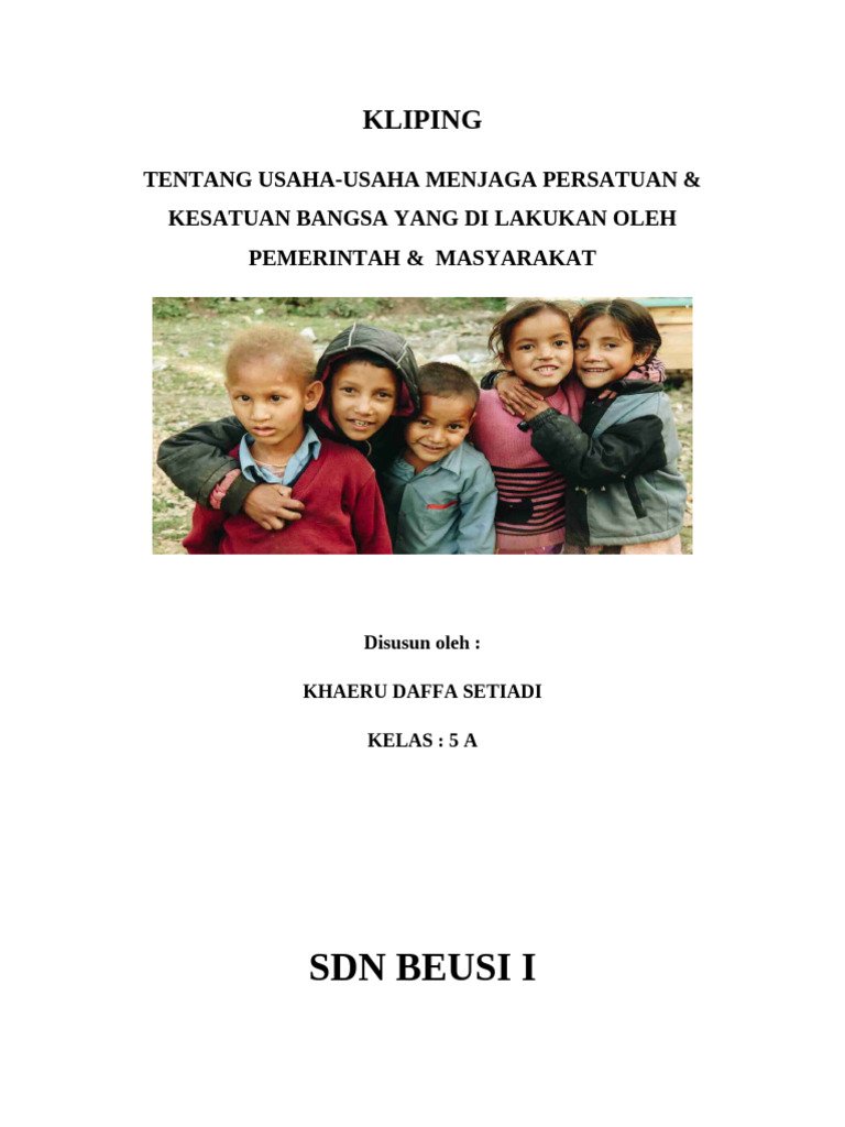 Usaha Menjaga Persatuan Bangsa Indonesia | PDF