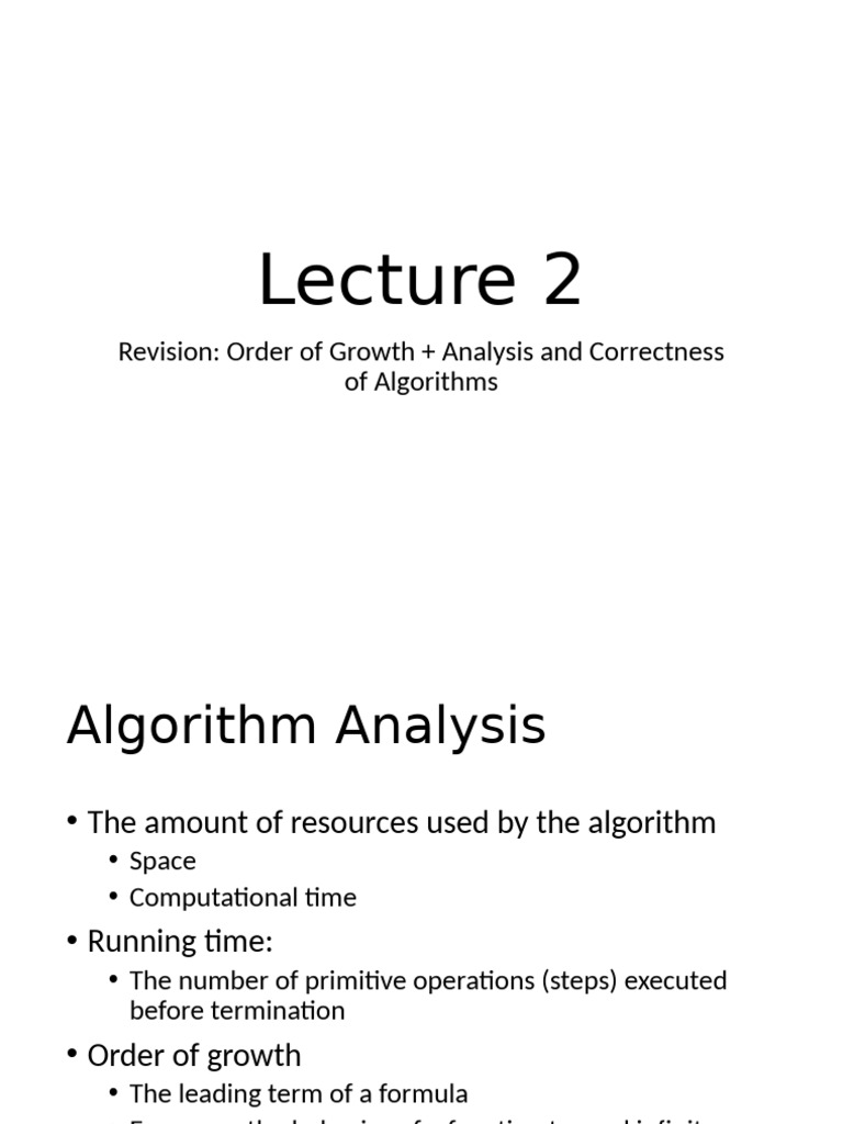 Algorithm Analysis and Growth Rates | PDF | Control Flow | Mathematical ...