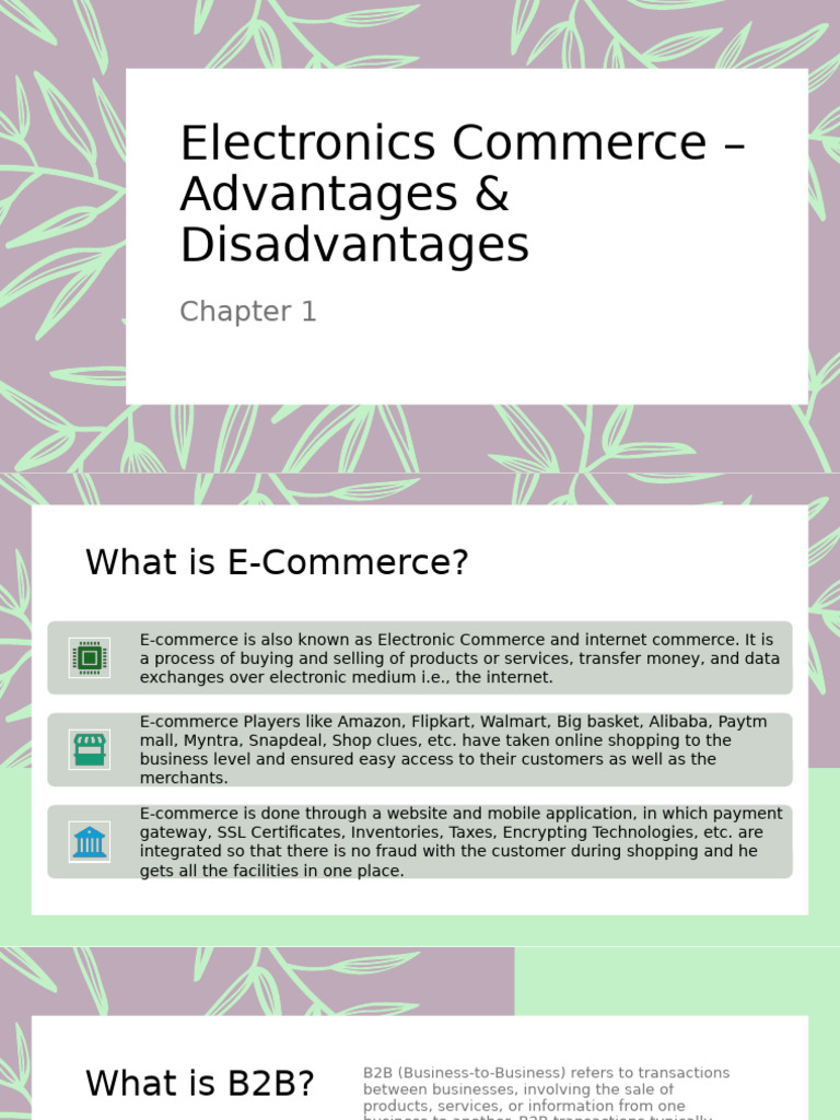 E-Commerce: Pros and Cons Explained | PDF | E Commerce | Online Shopping