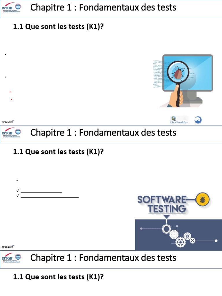 Fondamentaux des tests logiciels ISTQB | PDF | Test de logiciel ...
