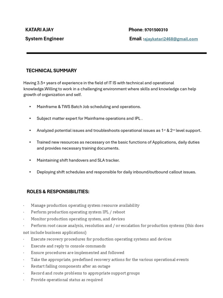 Mainframe_Resume | PDF | Booting | Computing