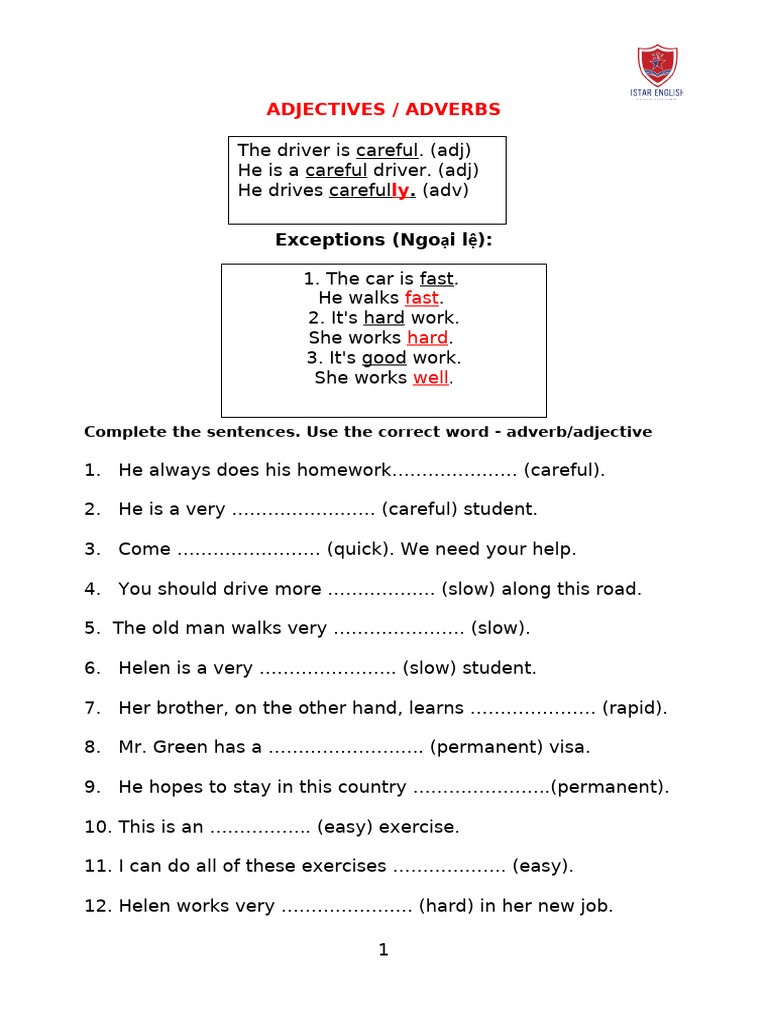 Adjectives-Adverbs 13655 | PDF