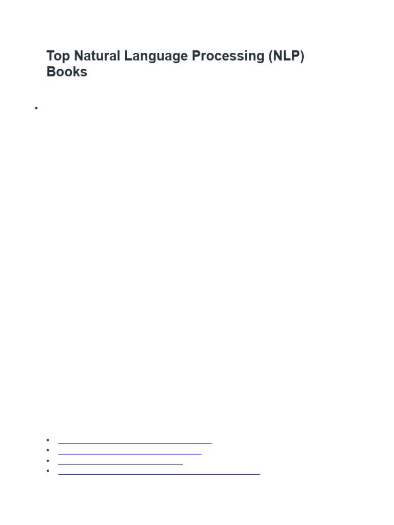 Top Recommended NLP Books | PDF | Machine Learning | Artificial ...