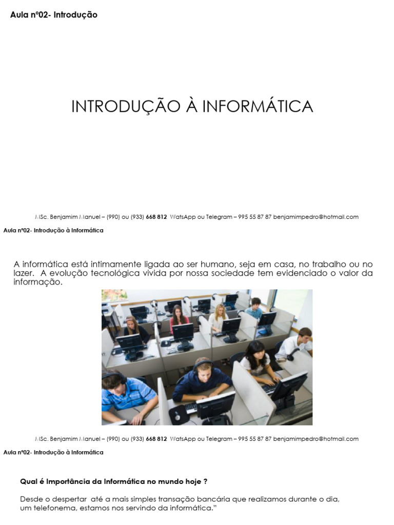 Introdução à Informática e Tecnologia | PDF | Informática | Dados