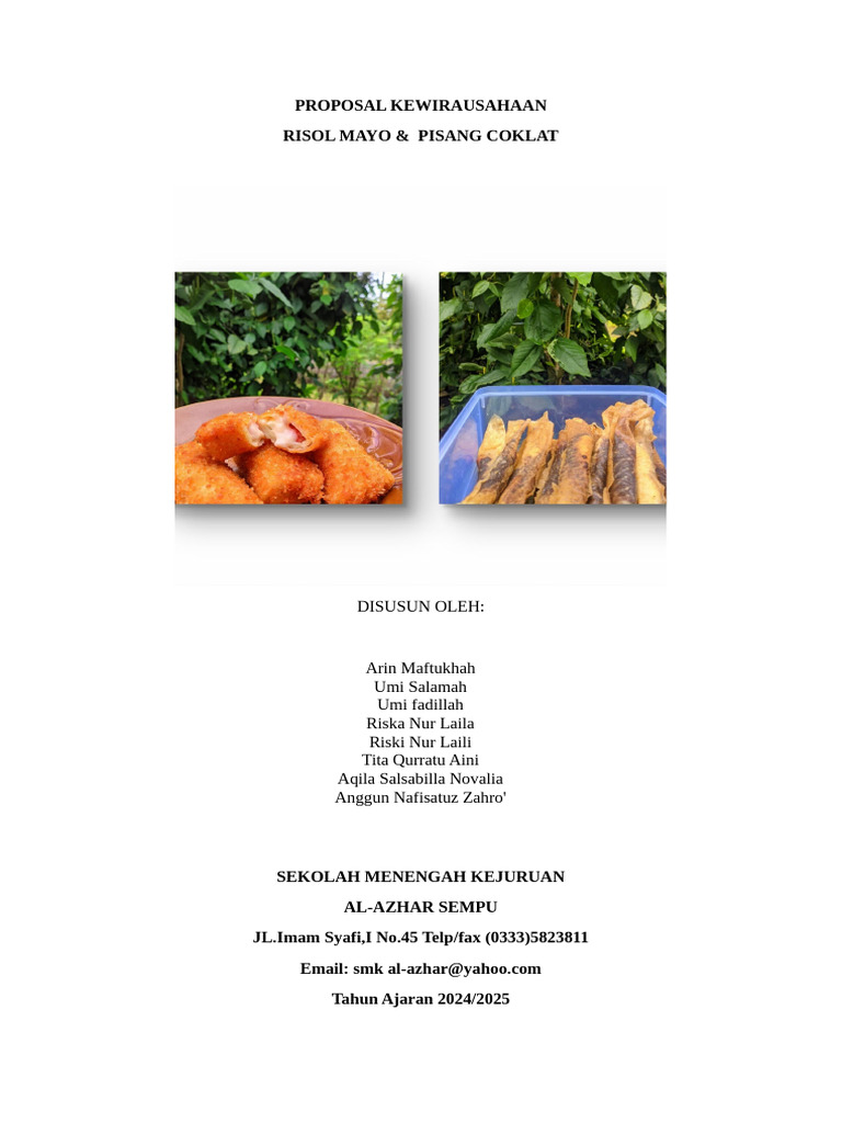 Proposal Usaha Risol Mayo & Pisang Coklat | PDF
