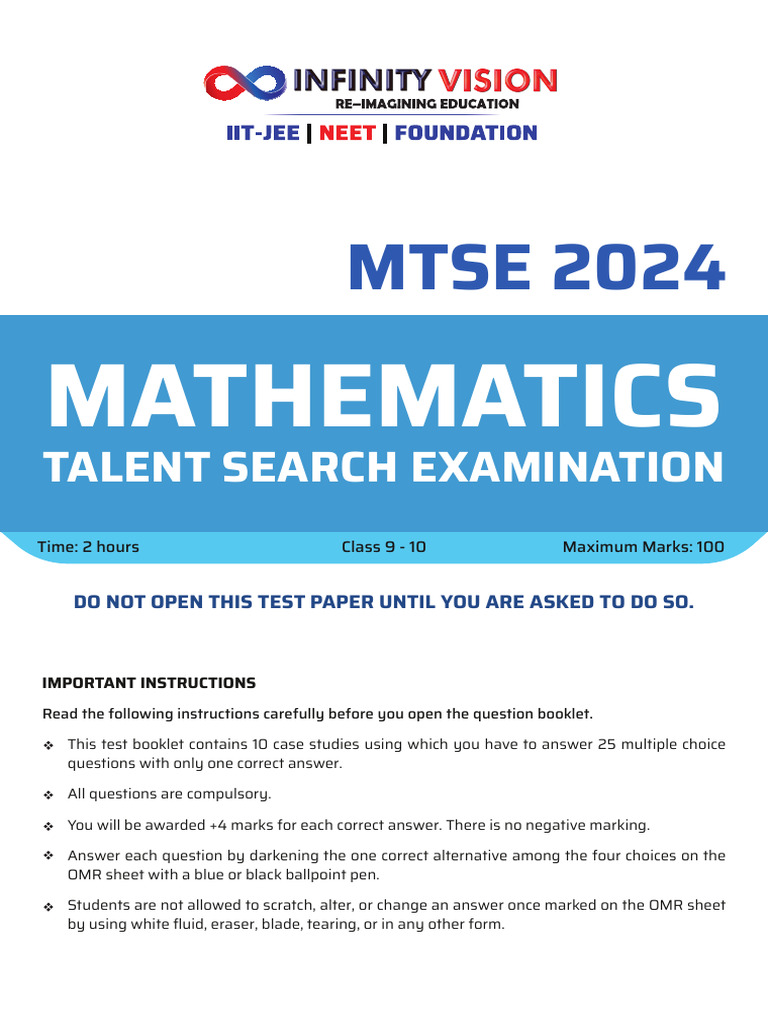 MTSE Class 9-10 Final Print | PDF | Mathematics