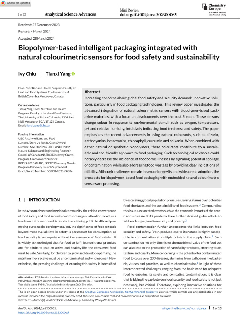 Biopolymer Packaging with Sensors | PDF | Biopolymer | Biodegradation