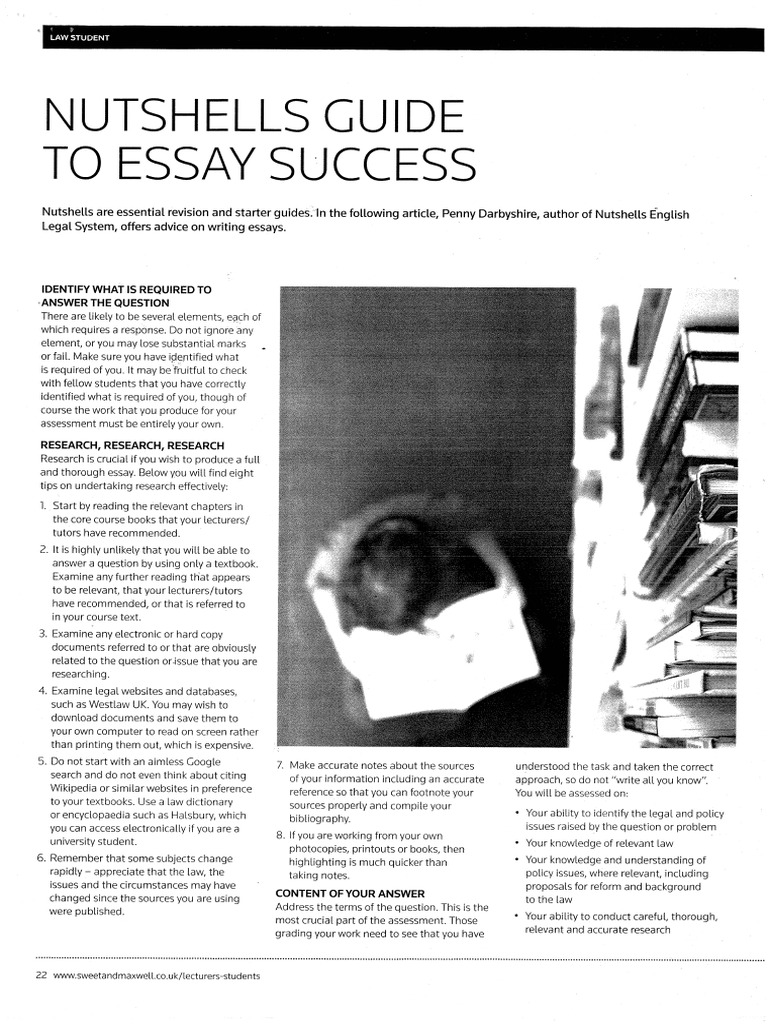 Nutshells Guide To Essay Success | PDF