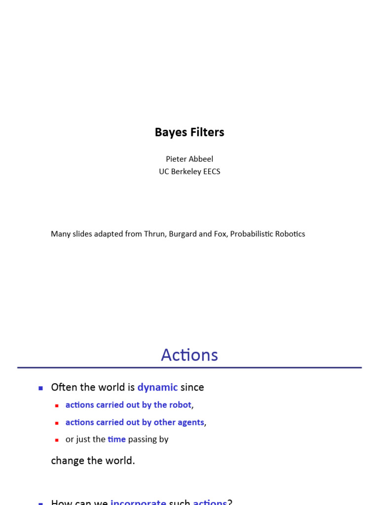 Understanding Bayes Filters in Robotics | PDF | Probability ...