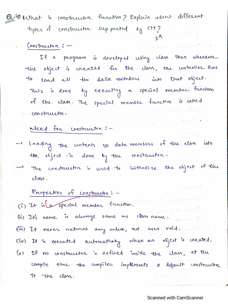 Constructor in C++ | PDF