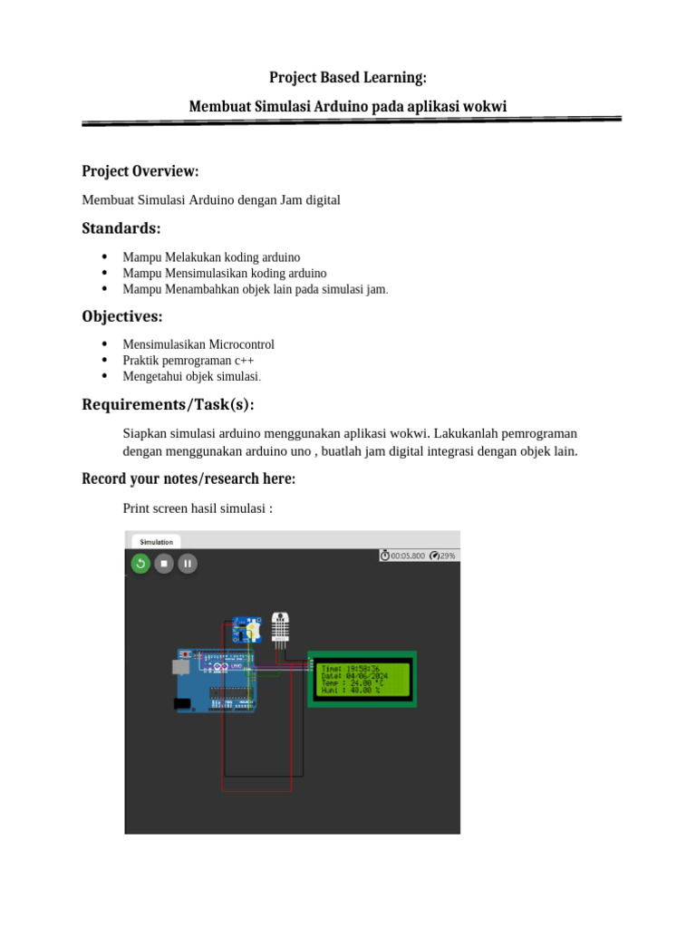 Simulasi Jam Digital dengan Arduino | PDF