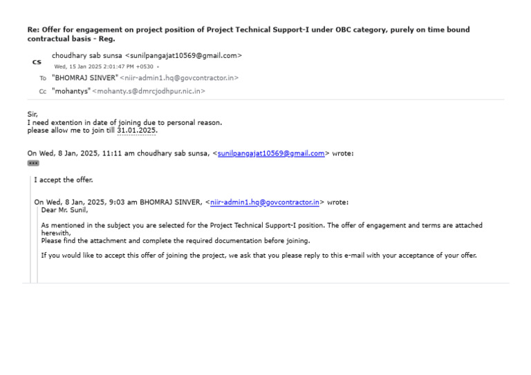 OBC Project Support Position Offer | PDF