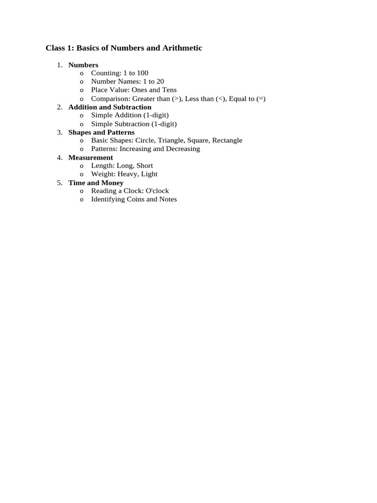 Class 1 | PDF