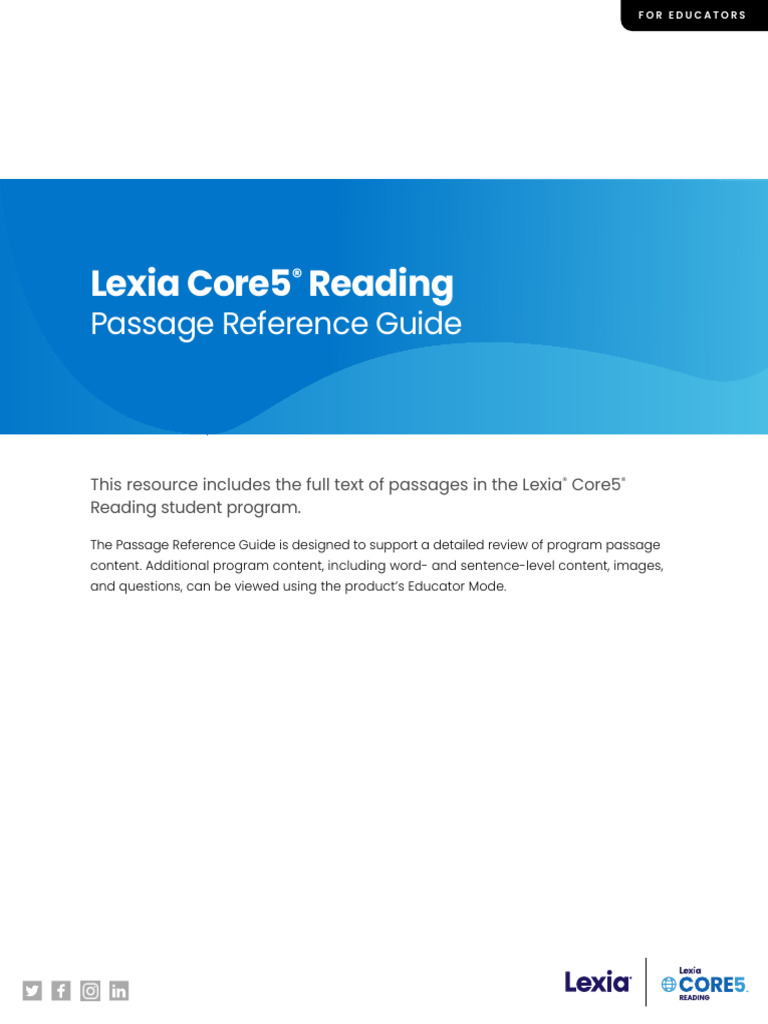 Lexia Core5 Reading Passage Guide | PDF | Reading Comprehension | Pine