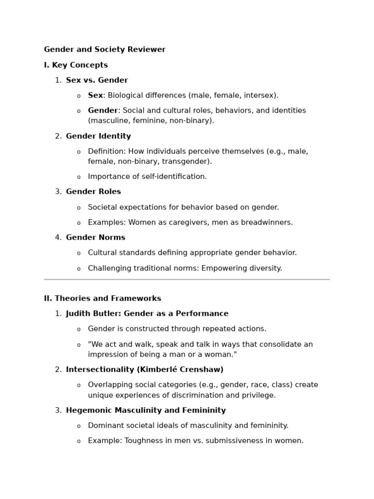 Understanding Gender and Society Concepts | PDF | Gender | Gender Studies