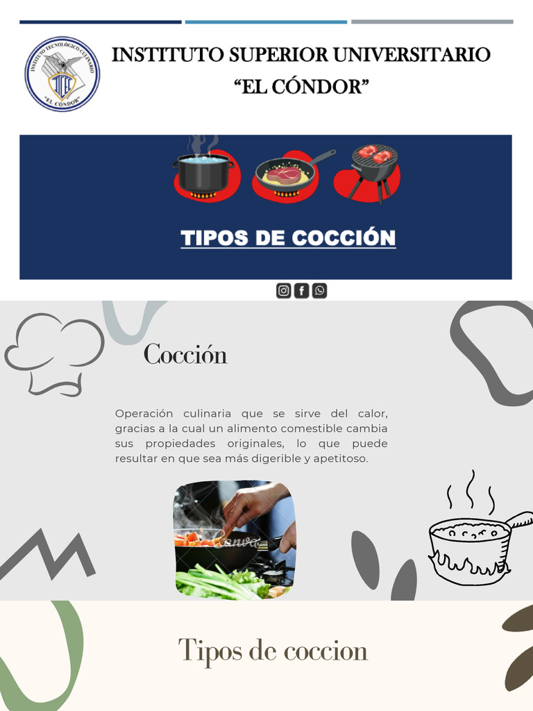 Tipos de Cocción en Cocina Profesional | PDF | Cocinando | Alimentos