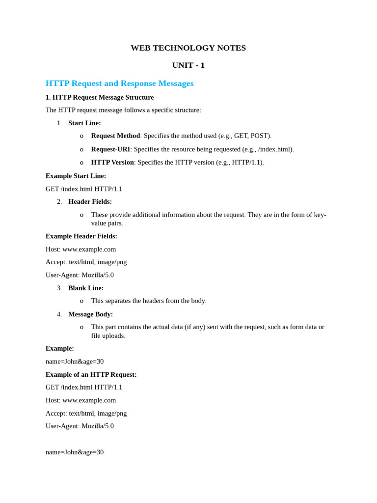 HTTP Request and Response Structures | PDF | World Wide Web | Internet ...