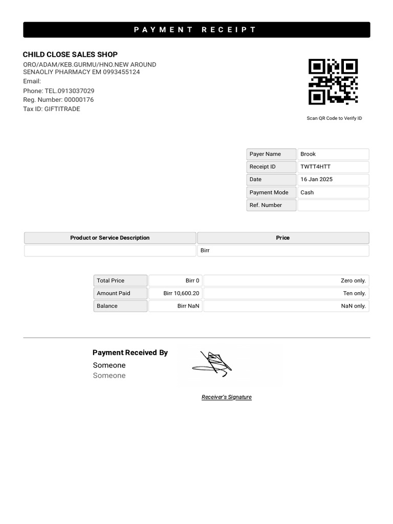 Pharmacy Payment Receipt | PDF