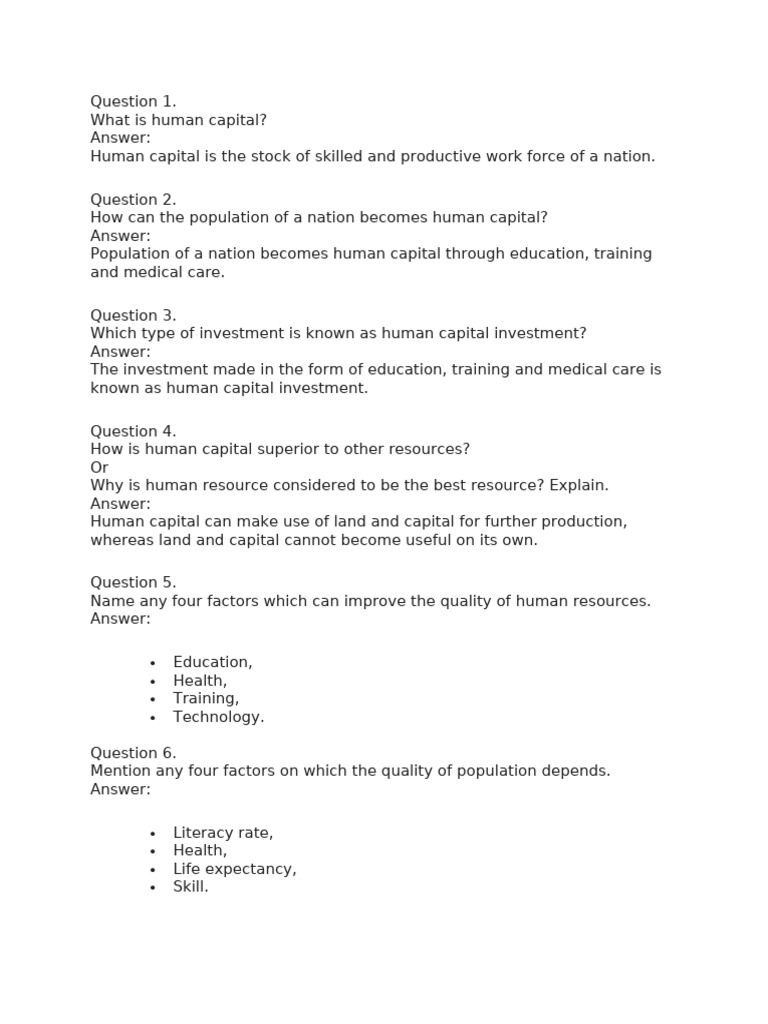 Understanding Human Capital and Employment | PDF | Human Capital ...