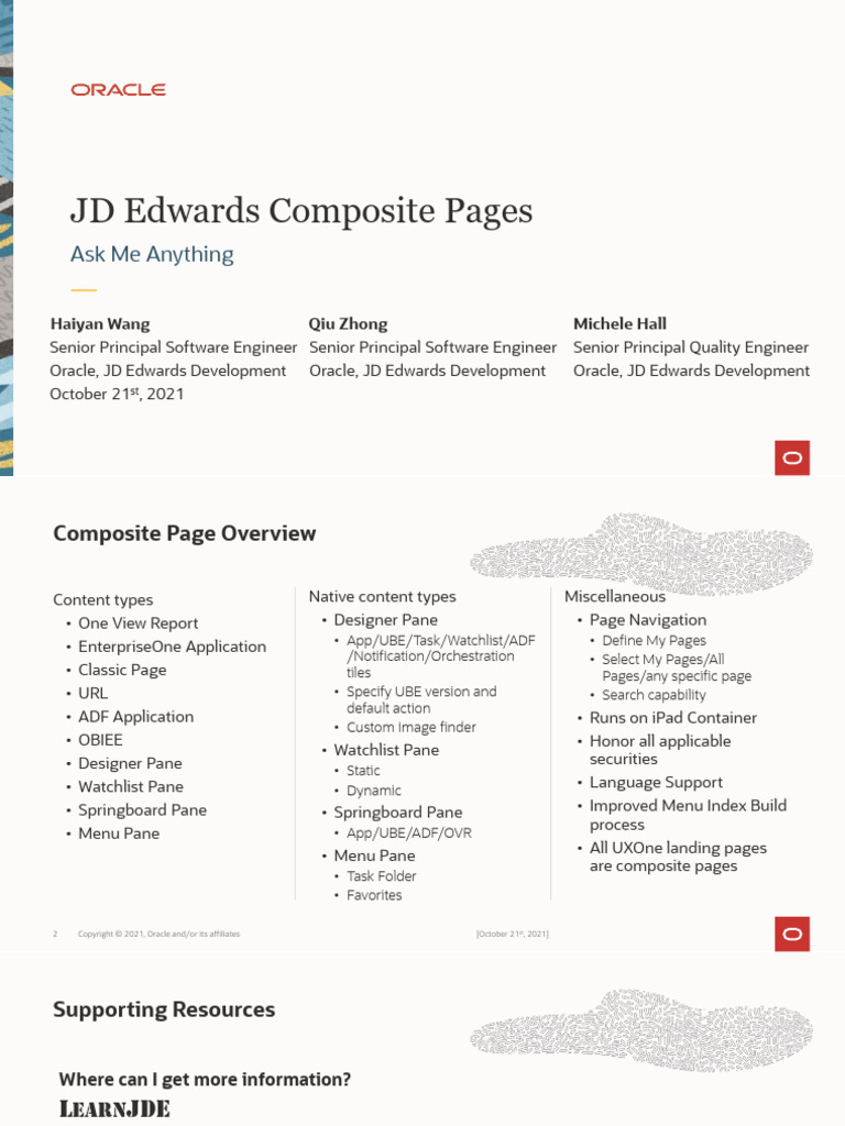JD Edwards Composite Pages Overview | PDF | Information Technology ...