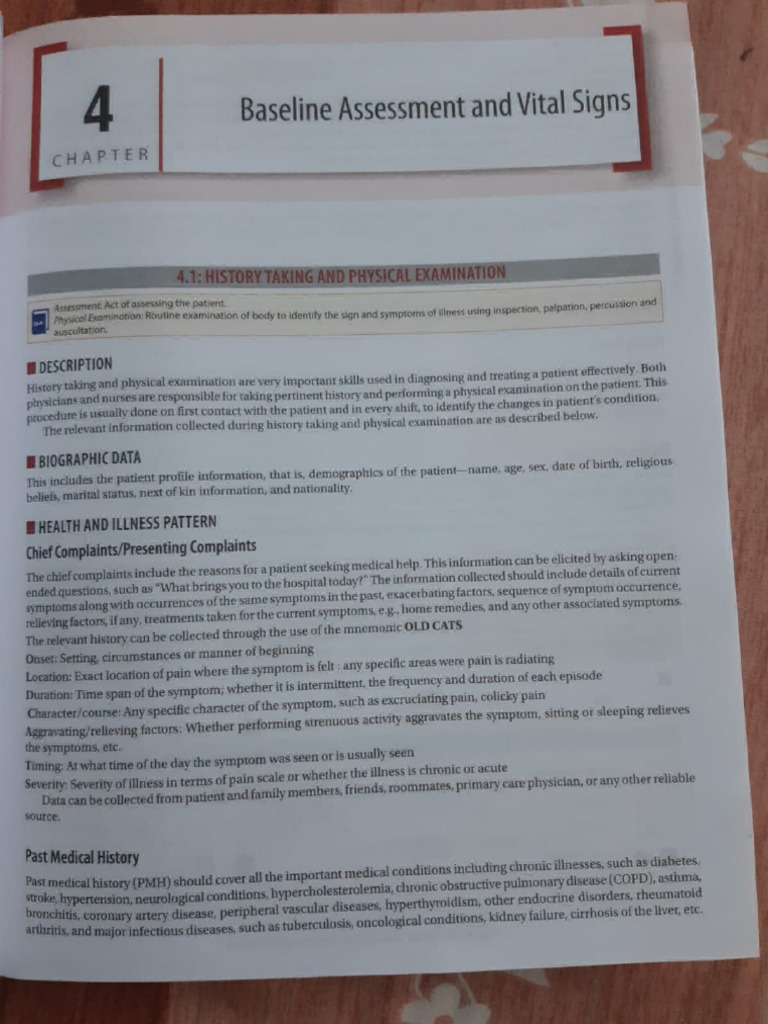 Baseline Assessment and Vitals | PDF