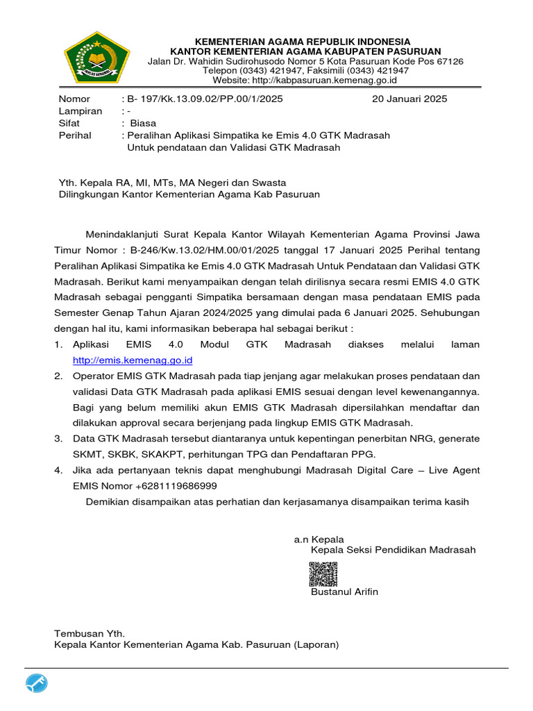 Surat Peralihan Simpatika Ke Emis 4 0 Pdf