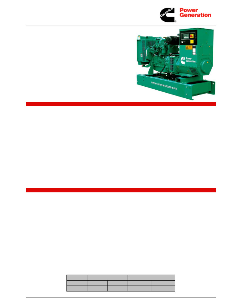 Cummins C60 D6 Diesel Generator Specs | PDF | Engines | Diesel Engine