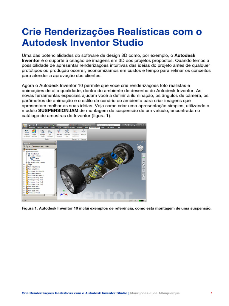 Renderizações Realísticas no Autodesk Inventor | PDF | Câmera ...