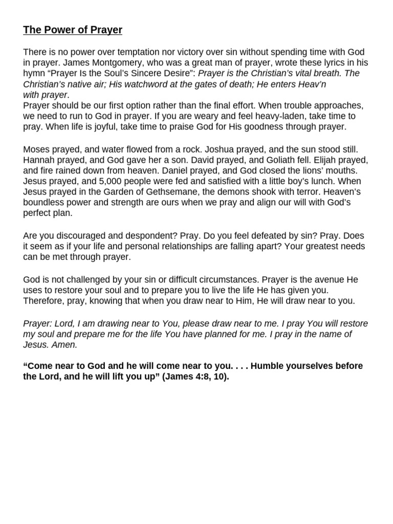 The Importance Of Prayer And Giving Pdf Prayer Jesus