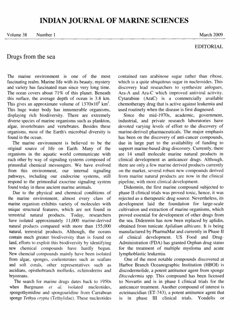 Drugs From The Sea | PDF
