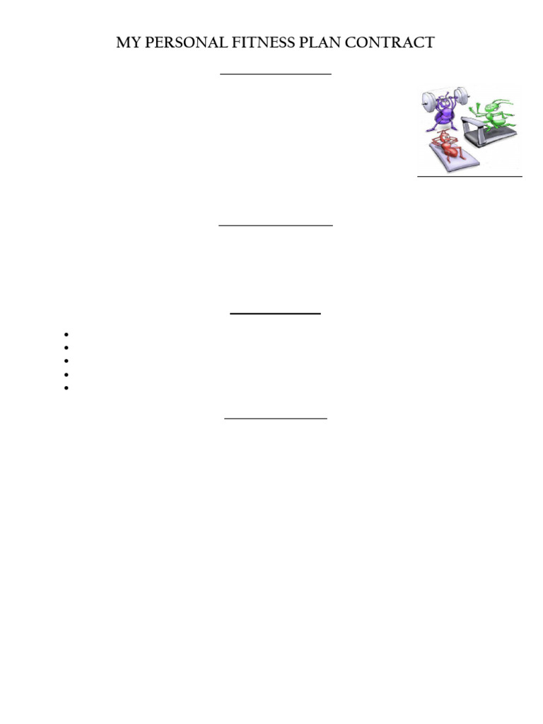 Personal Fitness Plan Contract Guide | PDF | Physical Fitness | Aerobic ...