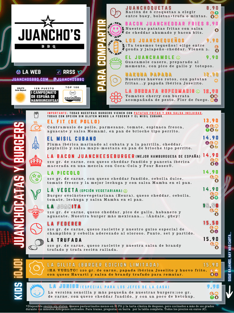 Menu Juanchos BBQ 202310 Esp DMM | PDF | Queso | Salsa