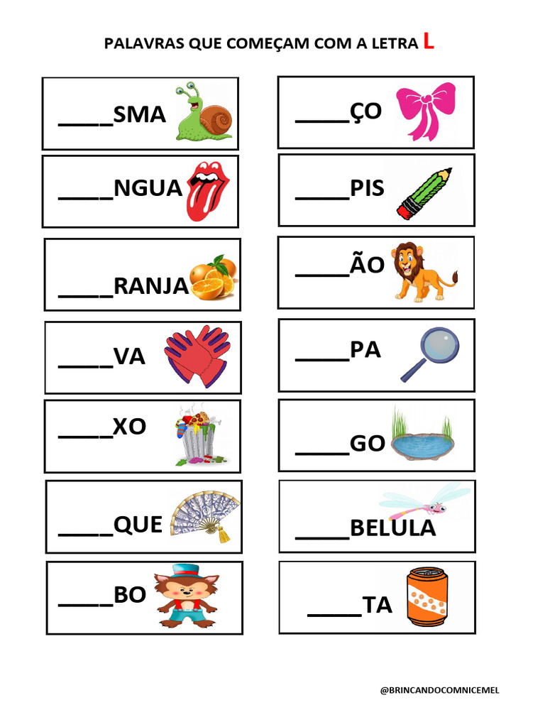 Palavras que Começam com a Letra L | PDF