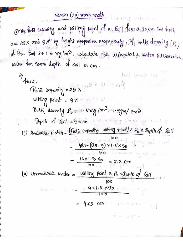 302 - (Math From Soil Water) | PDF