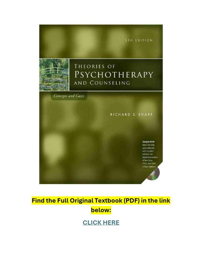 Theories of Psychotherapy: 5th Edition | PDF | Psychotherapy ...
